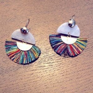 Multi-color tassel earrings